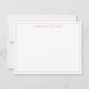 Punch roze Simple Professional Thin Border Notitiekaartje