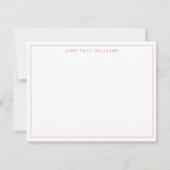 Punch roze Simple Professional Thin Border Notitiekaartje (Voorkant)