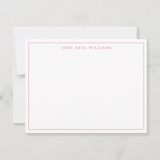 Punch roze Simple Professional Thin Border Notitiekaartje (Voorkant)