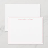 Punch roze Simple Professional Thin Border Notitiekaartje (Voorkant / Achterkant)