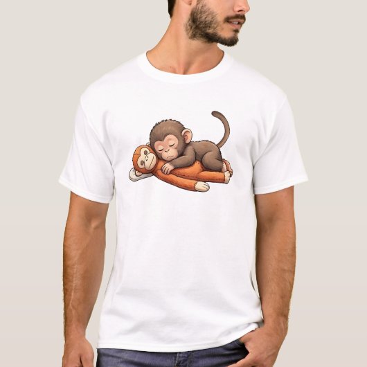 Punch The Baby Monkey Design T-shirt (Voorkant)