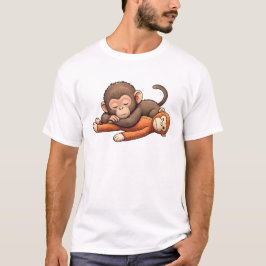 Punch The Baby Monkey Design T-shirt