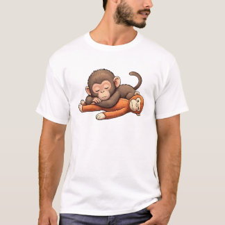 Punch The Baby Monkey Design T-shirt