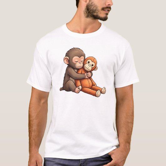 Punch The Baby Monkey Design T-shirt (Voorkant)