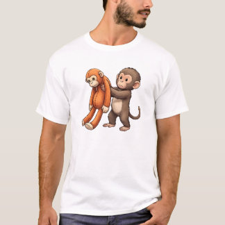 Punch The Baby Monkey Design T-shirt