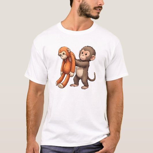 Punch The Baby Monkey Design T-shirt (Voorkant)