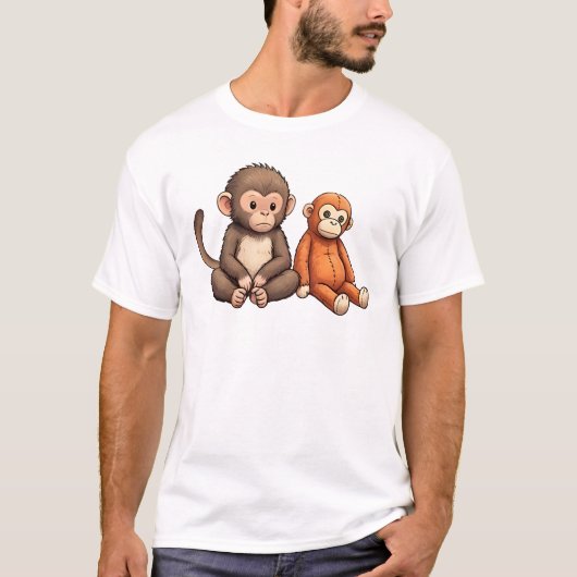 Punch The Baby Monkey Design T-shirt (Voorkant)