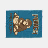Punch the baby monkey japan funny meme fleece deken (Voorkant (Horizontaal))