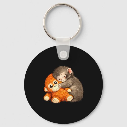 Punch the monkey knuffel knuffeldier meme sleutelhanger (Voorkant)