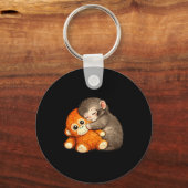 Punch the monkey knuffel knuffeldier meme sleutelhanger (Voorkant)