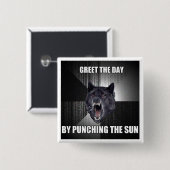 Punch the Sun Vierkante Button 5,1 Cm (Voorkant /achterkant)