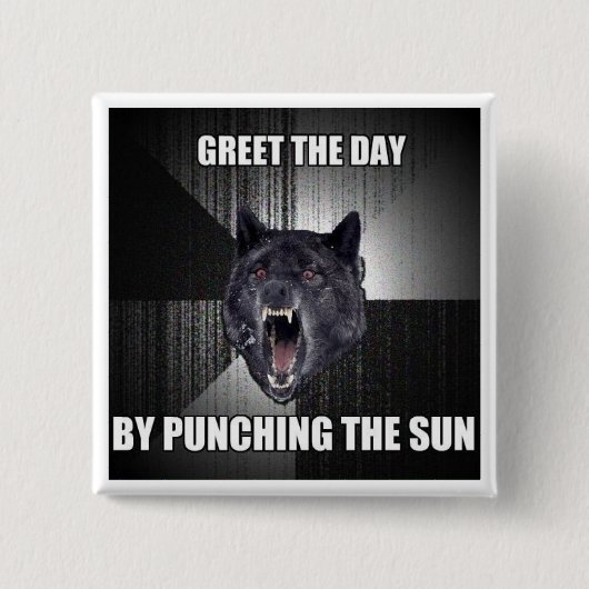 Punch the Sun Vierkante Button 5,1 Cm (Voorkant)