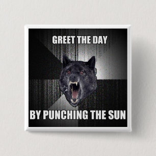 Punch the Sun Vierkante Button 5,1 Cm