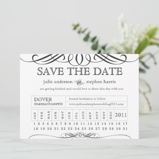 Punch Ticket Bewaar de Datum Save The Date (Staand voorkant)