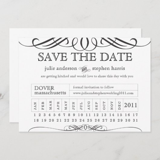 Punch Ticket Save the Date (Voorkant / Achterkant)