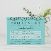 Punch Ticket Sweet Sixteen Kaart (Staand voorkant)