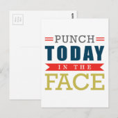 Punch Today in Face Funny Typografie Briefkaart (Voorkant / Achterkant)