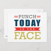 Punch Today in Face Funny Typografie Briefkaart (Voorkant / Achterkant)