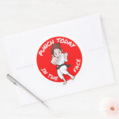 PUNCH VANDAAG IN HET GEZICHT inspirerend cadeauide Ronde Sticker (Envelop)