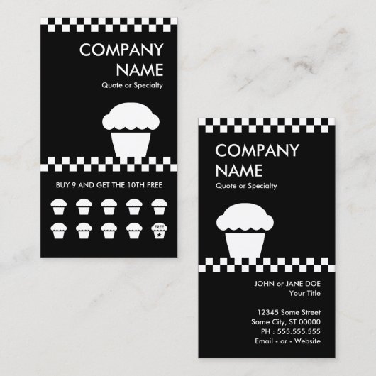 punchcard voor de controle van de perskoeken klantenkaartje (Voorkant / Achterkant)