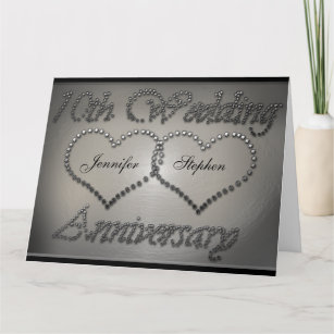Punched Tin 10th Wedding Jubileum Kaart