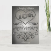 Punched Tin Kijk 10th Wedding Jubileum Kaart (Voorkant)