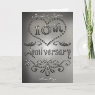 Punched Tin Kijk 10th Wedding Jubileum Kaart