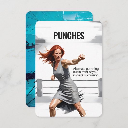 Punches Fitness Kaart met Blauwe Achterkant (Voorkant / Achterkant)