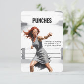 Punches Fitness Kaart met Roze Rug (Staand voorkant)