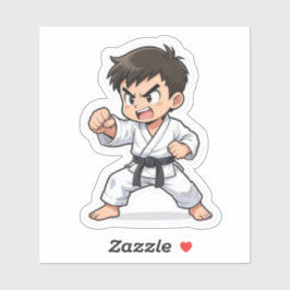Punching Karate Student Sticker