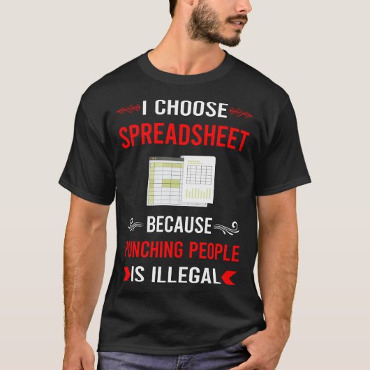 Punching Spreadsheet Tabellen T-shirt (Voorkant)