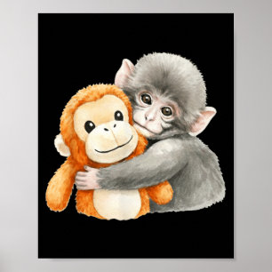 Punchkung de aap die knuffelvriend vasthoudt meme poster