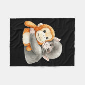 Punchkung the monkey holding plush friend meme fleece deken (Voorkant (Horizontaal))