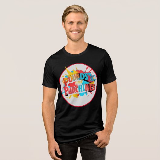 "Punchline Pounds" Tri-Blend Shirt (Voorkant volledig)