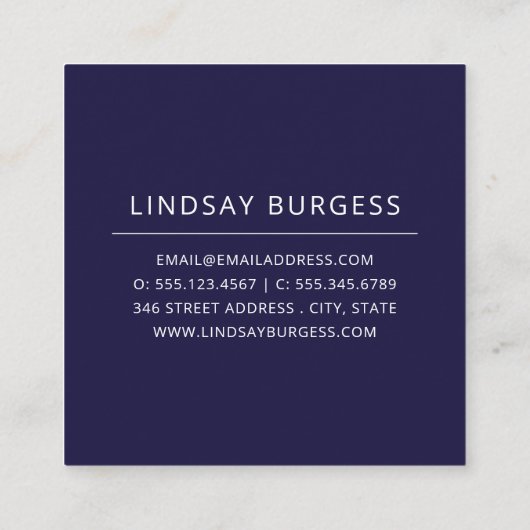 Punchy bloemblaadjes | Waterverf Bloemen | Zijontw Vierkante Visitekaartje (Achterkant)