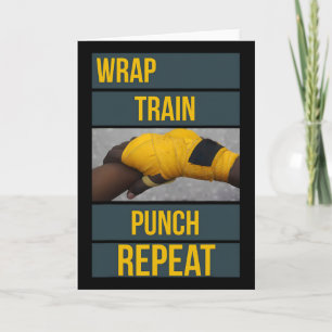 Punchy Grafische Wrap Trein Stomp Herhaal, Boksen  Kaart
