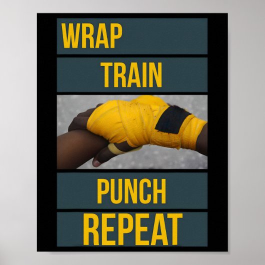 Punchy Graphics Wrap Train Punch Repeat, Boksen Ki Poster (Voorkant)