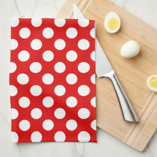 punctiepatroon van rode witte polka theedoek