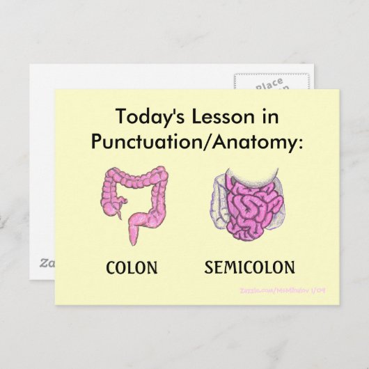 Punctuatie/Anatomie Lesson briefkaart (Voorkant / Achterkant)