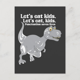 Punctuatie bewaart levende grammar Dino Dinosaurus Briefkaart