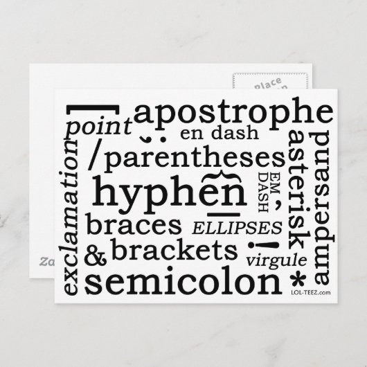 Punctuatie Briefkaart (Voorkant / Achterkant)