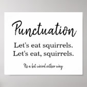 Punctuatie Commas Funny White Poster (Voorkant)