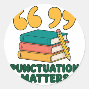 Punctuatie is belangrijk Grappige sticker over gra