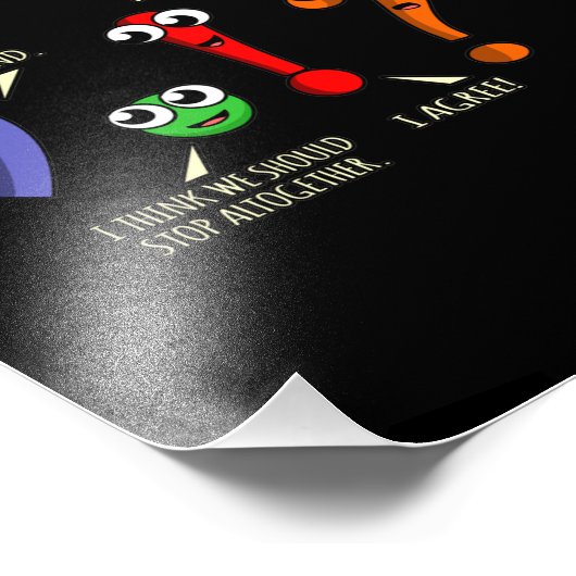 Punctuatie Marks English Language Teacher Student Foto Afdruk (Hoek)