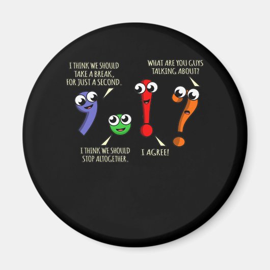 Punctuatie Marks English Language Teacher Student Magneet (Voorkant)