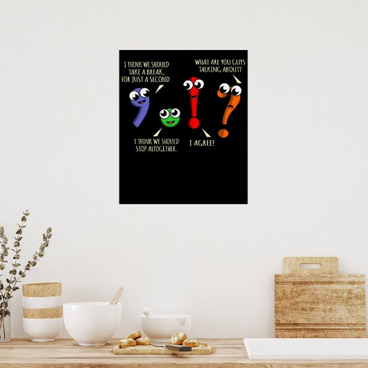 Punctuatie Marks English Language Teacher Student Poster (Keuken)