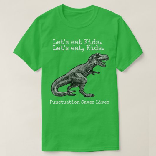 Punctuatie redt levens t-shirt (Design voorkant)