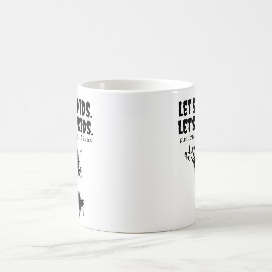 Punctuatie redt levens, zombie laten we kind eten koffiemok (Center)