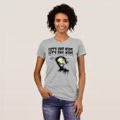 Punctuatie redt levens, zombie laten we kind eten t-shirt (Voorkant volledig)