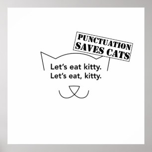 Punctuatie slaat katten op poster